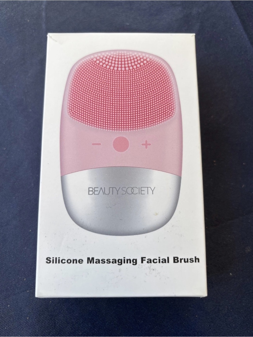 Beauty Society Silicone Massaging Facial Brush Rechargeable Pink Silver NIB